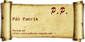Pál Patrik névjegykártya
