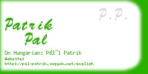 patrik pal business card